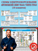 Схемы электрооборудования автомобилей Chery Tiggo/ Vortex Tingo (10 плакатов)