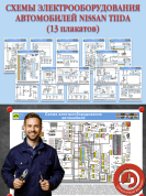 Схемы электрооборудования автомобилей Nissan Tiida (13 плакатов)