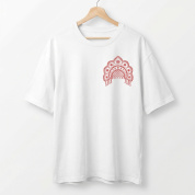 Футболка оверсайз с принтом белая Кокошник