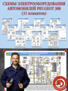 Схемы электрооборудования автомобилей Peugeot 308 (11 плакатов)