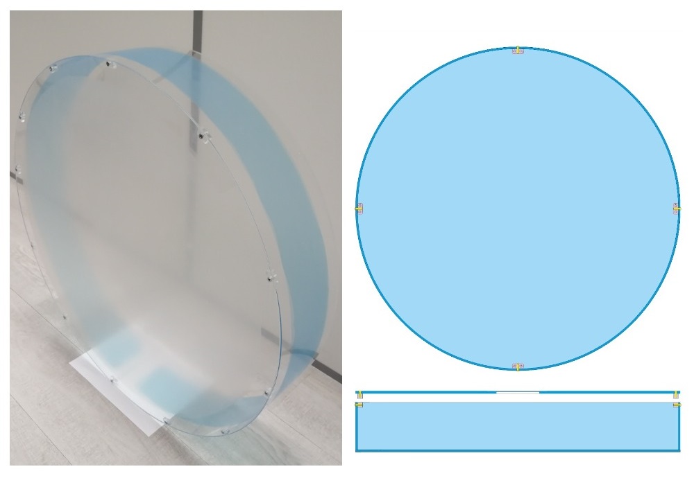 Круглый акриловый короб для голографического вентилятора 65 см