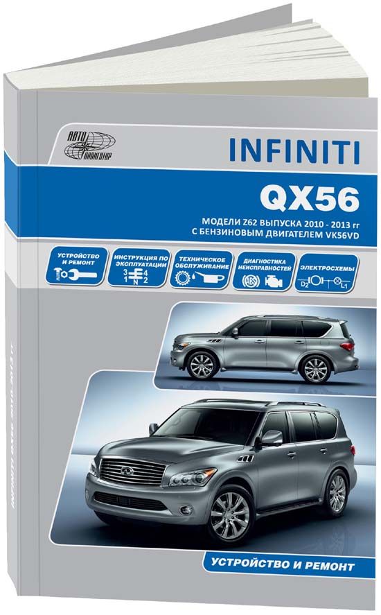 Infiniti QX56 с 2010-2013гг. Книга, руководство по ремонту и эксплуатации. Автонавигатор
