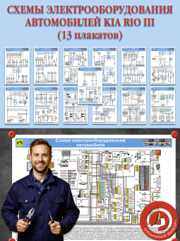 Схемы электрооборудования автомобилей Kia Rio III (13 плакатов)