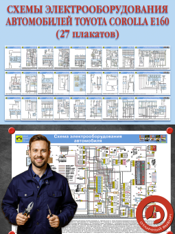Схемы электрооборудования автомобилей Toyota Corolla E160 (27 плакатов)