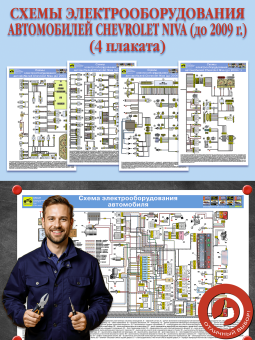 Схемы электрооборудования автомобилей Chevrolet Niva (до 2009 г.) (4 плаката)