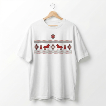 Футболка оверсайз с принтом белая Орнамент