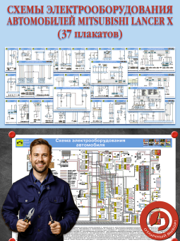 Схемы электрооборудования автомобилей Mitsubishi Lancer X (37 плакатов)