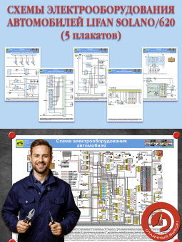Схемы электрооборудования автомобилей Lifan Solano/ 620 (5 плакатов)