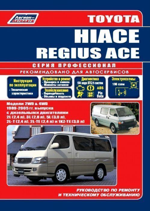 Toyota Hi Ace c 1989-2001 Книга, руководство по ремонту и эксплуатации. Легион-Автодата