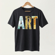 Футболка оверсайз с принтом черная ART