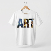 Футболка оверсайз с принтом белая ART