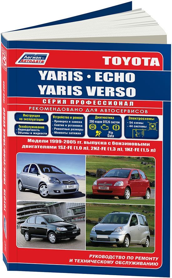 Toyota Yaris / Toyota Echo / Toyota Yaris Verso с 1999-2005гг. Книга, руководство по ремонту и эксплуатации. Легион-Автодата