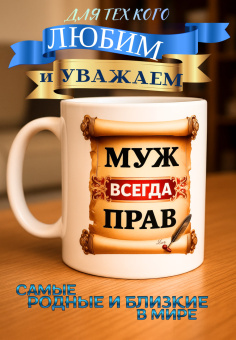 Кружка подарок  Муж всегда прав