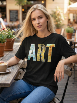 Футболка оверсайз с принтом черная ART