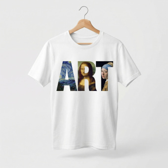 Футболка оверсайз с принтом белая ART